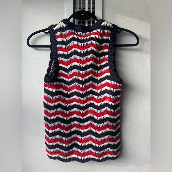 100% Cotton Striped Sleeveless Knit Top - Picture 2 of 8